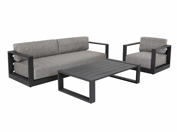 Tavira Sofa, Charcoal- Lanikai Salt and Pepper