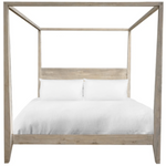 Reclaimed Teak Canopy Bed - Weathered, King & Queen