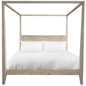 Reclaimed Teak Canopy Bed - Weathered, King & Queen