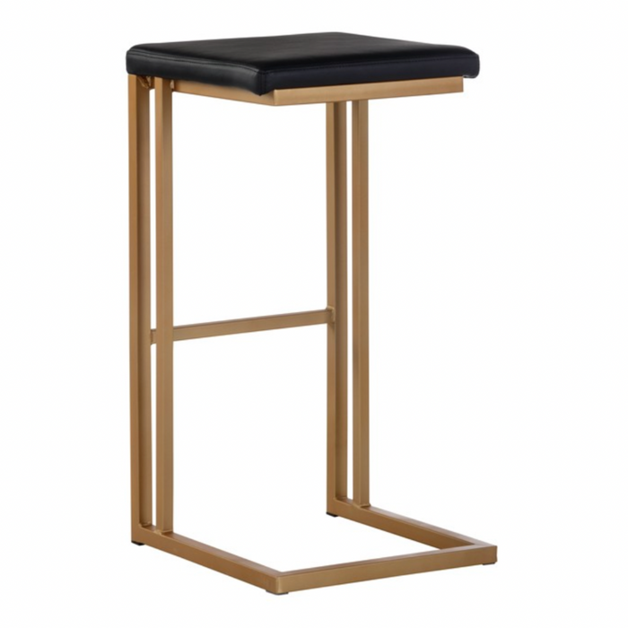 Boone Barstool, Champagne Gold/ Onyx