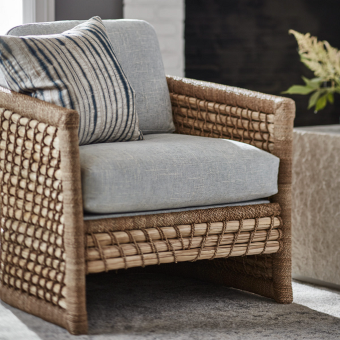 Capitola Lounge Chair with Soft Blue Performance Fabric