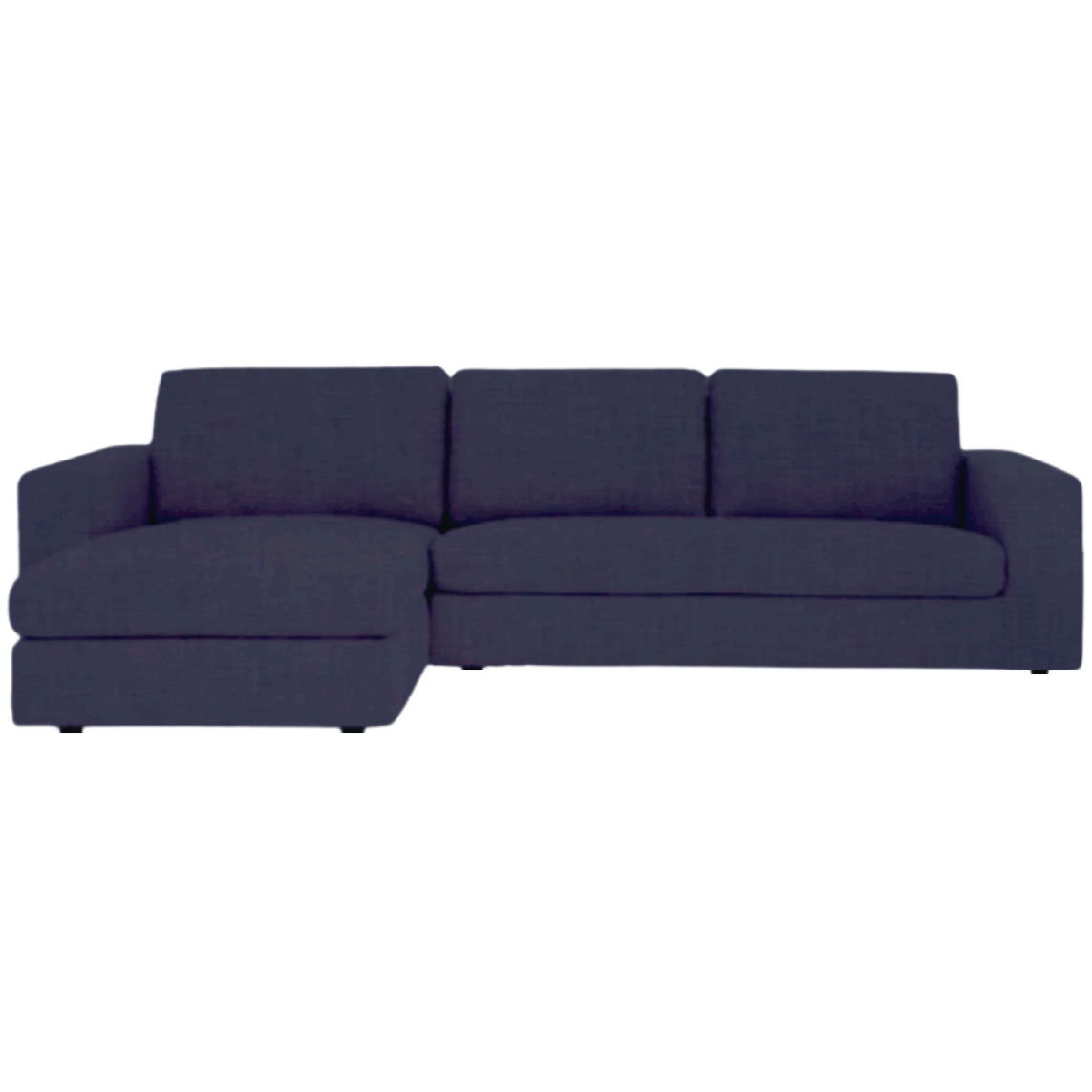 Ethan Sofa - Left Facing Chaise, Flanningan Midnight Performance Fabric - Contract Viable