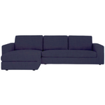Ethan Sofa - Left Facing Chaise, Flanningan Midnight Performance Fabric - Contract Viable