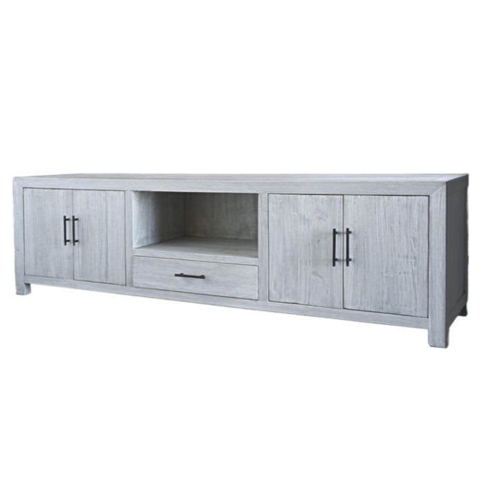 Reclaimed Elm Media Console, Light Elm, 82"L x 18"W x 23"H