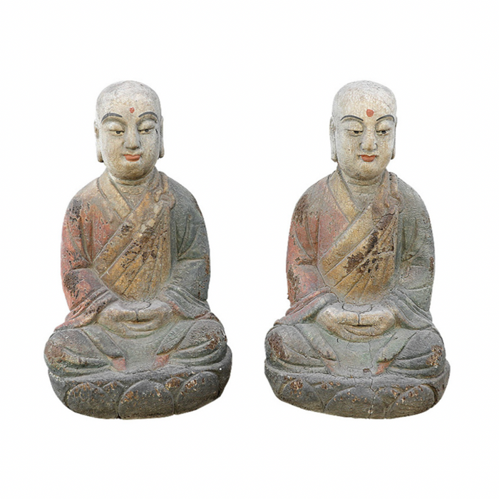 Buddha Statue Carved from Poplar Wood