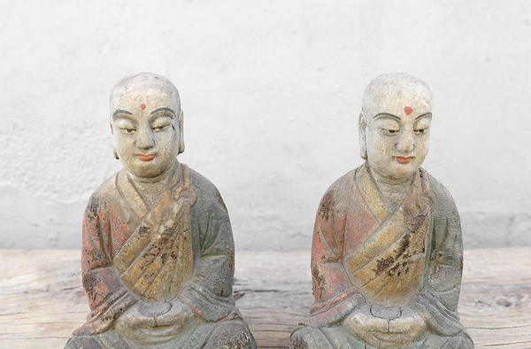 Buddha Statue Carved from Poplar Wood