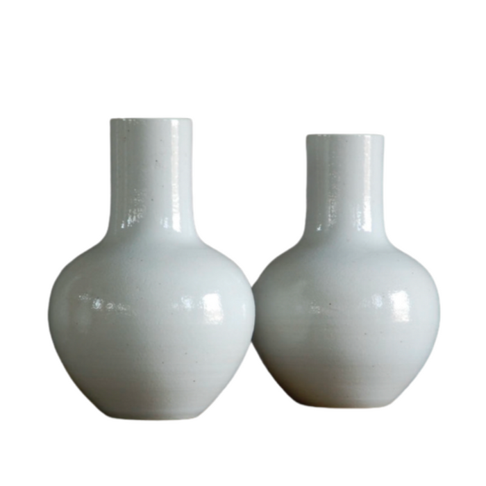 White Glaze Vase, 14"