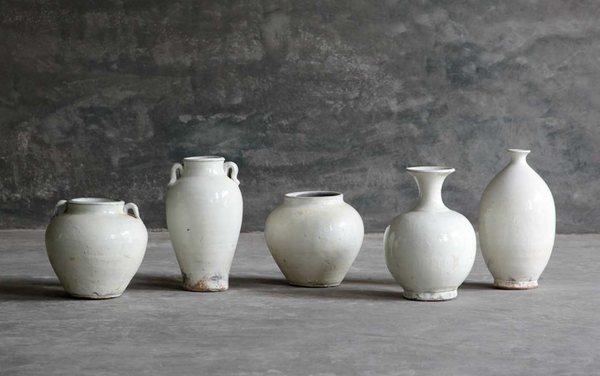 Henan Aged White Vases, 5 Styles, Sold Individually