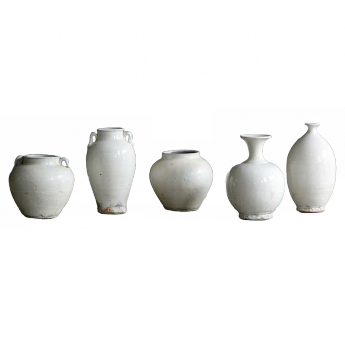 Henan Aged White Vases, 5 Styles, Sold Individually