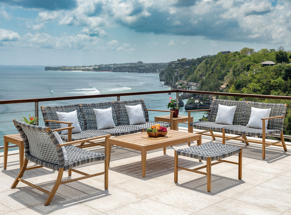 Catherine Outdoor Club Settee- Ash