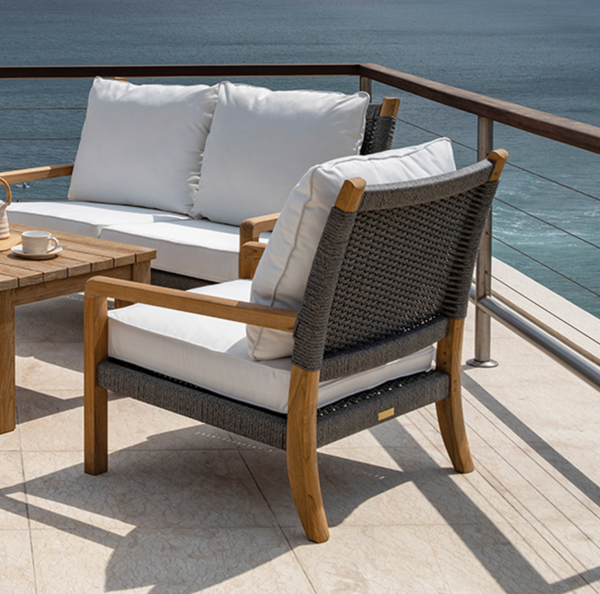 Hudson DS Lounge Chair, Natural Cord/Canvas