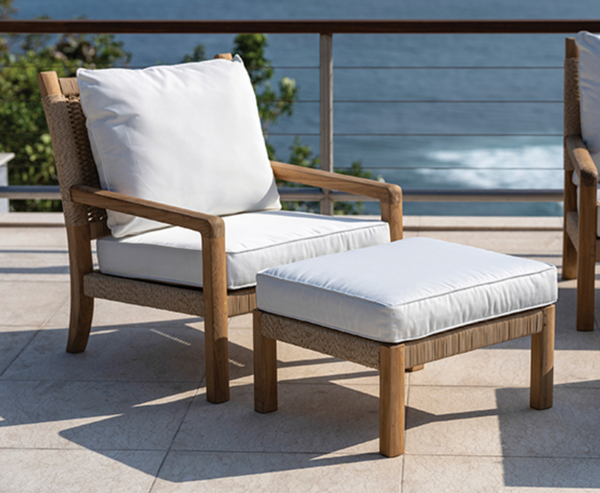 Hudson DS Lounge Chair, Natural Cord/Canvas