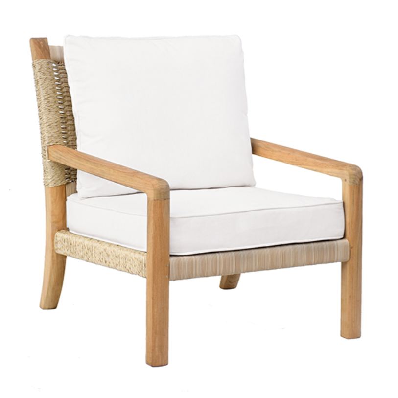 Hudson DS Lounge Chair, Natural Cord/Canvas