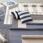 Catamaran Indoor/ Outdoor Decorative Pillow- Navy/ White Stripe, 15" x 24" (Lumbar)