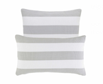 Catamaran Indoor/ Outdoor Pillow- Pearl Grey/White Stripe, 21" x 21"