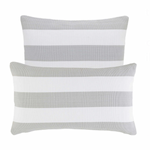 Catamaran Indoor/ Outdoor Pillow- Pearl Grey/White Stripe, 15" x 24" (Lumbar)