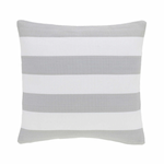 Catamaran Indoor/ Outdoor Pillow- Pearl Grey/White Stripe, 21" x 21"