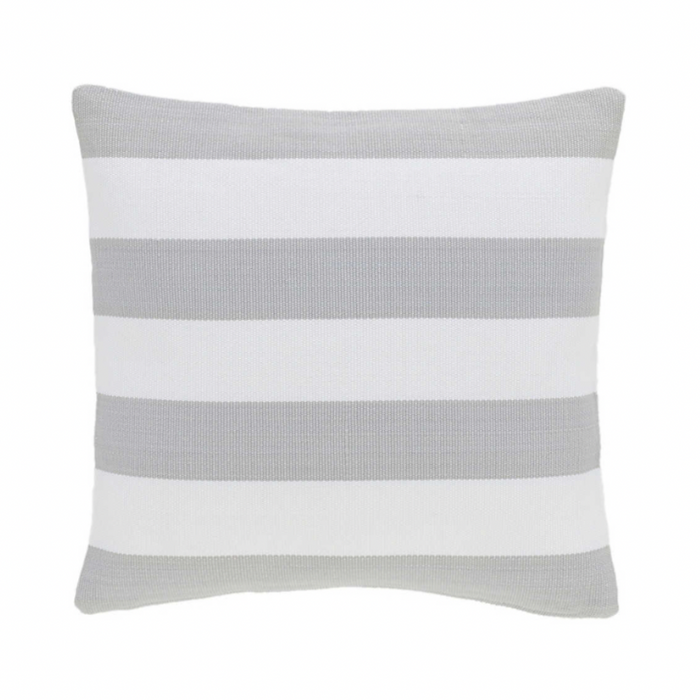 Catamaran Indoor/ Outdoor Pillow- Pearl Grey/White Stripe, 21" x 21"