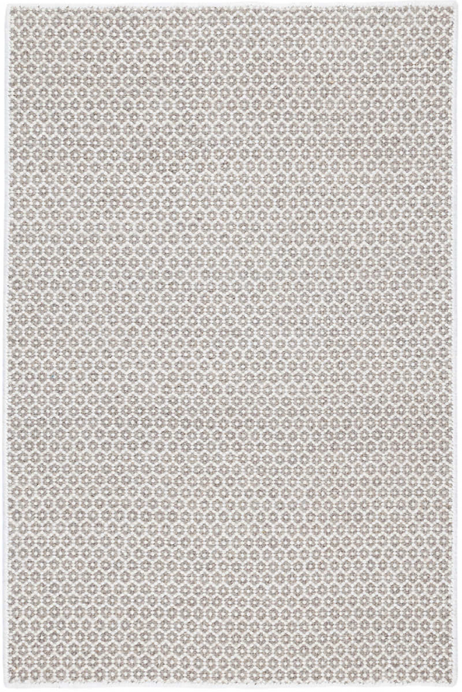 Honeycomb Woven Wool Rug, Ivory/ Grey