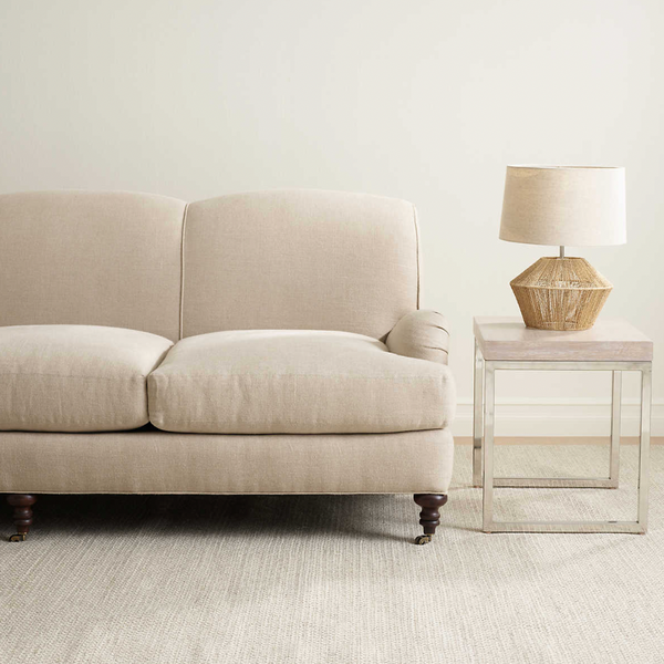 Honeycomb Woven Wool Rug, Ivory/ Grey