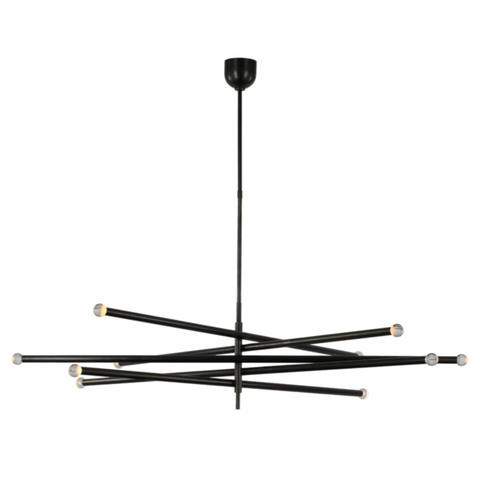 Rousseau Grande 8-Light Articulating Chandelier, Bronze