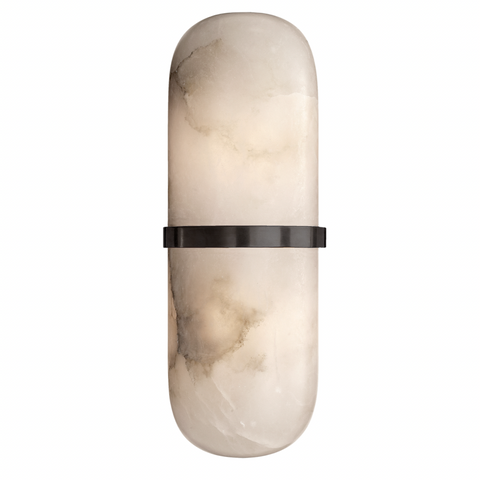 Melange Pill Form Sconce, Bronze with Alabaster