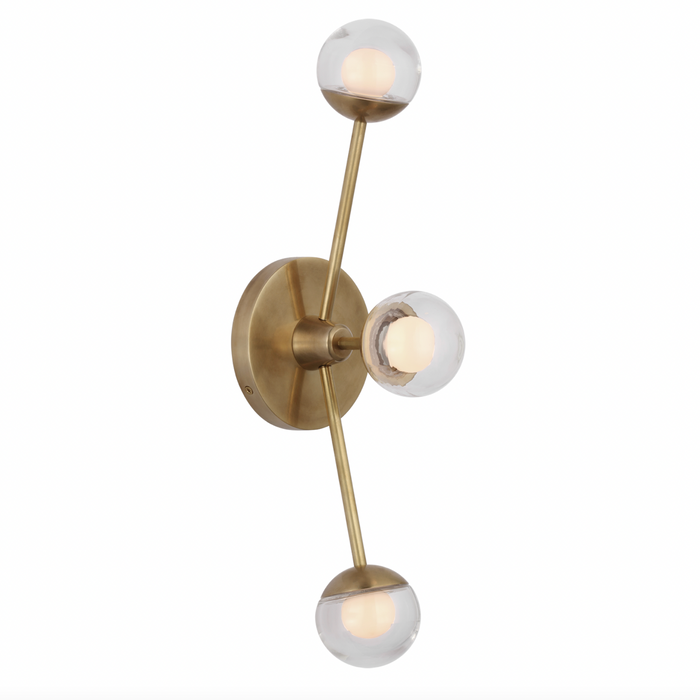 Alloway 19" Triple Linear Sconce, Soft Brass