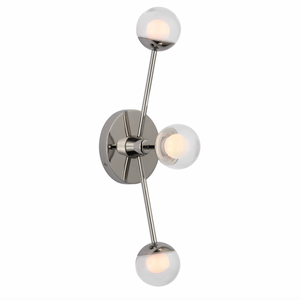 Alloway 19" Triple Linear Sconce, Polished Nickel