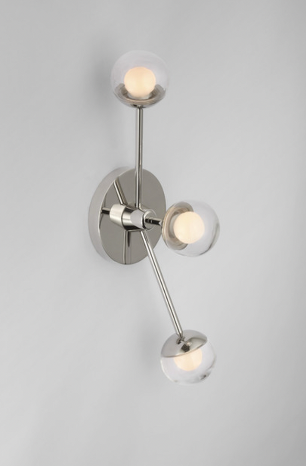 Alloway 19" Triple Linear Sconce, Polished Nickel