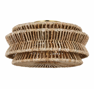 Antigua Large Drum Semi-Flush Mount, Brass