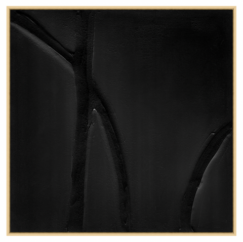 Black Muted Curves 4, 31"W x 31"H