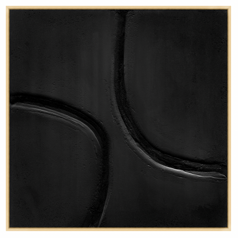 Black Muted Curves 1, 31"W x 31"H