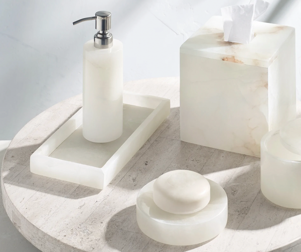 Alabaster Soap Dish, Alabaster/ Unique