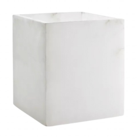 Alabaster Waste Basket, Alabaster/ Unique