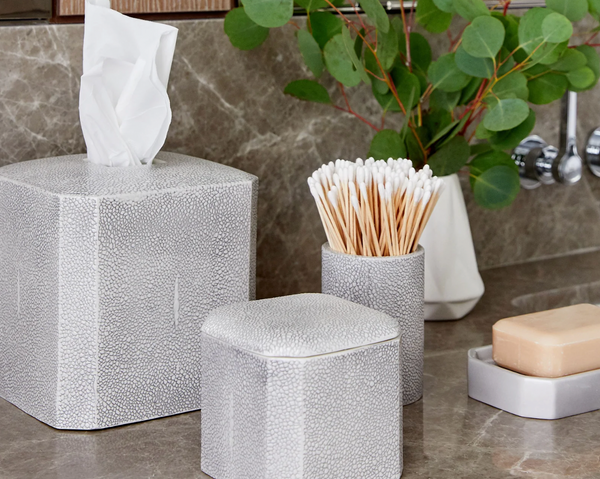 Shagreen Toothbrush Holder, Grey/ Unique