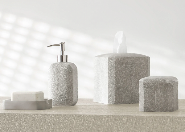 Shagreen Toothbrush Holder, Grey/ Unique