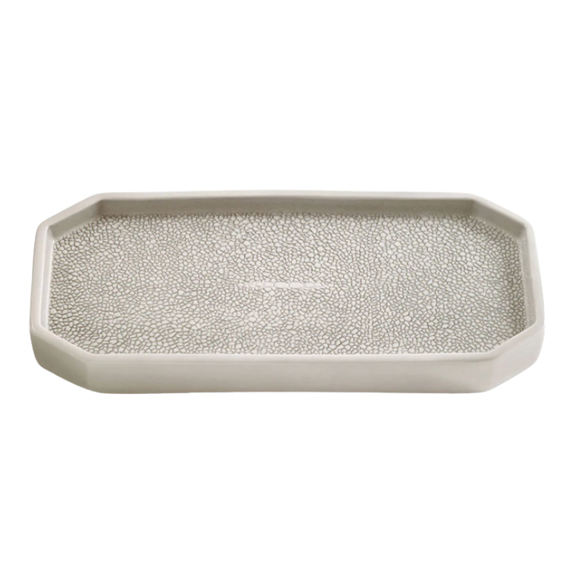 Shagreen Tray, Grey/ Unique