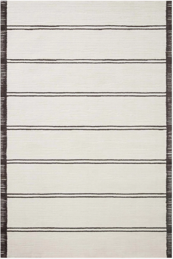 Logan- 02, MH White / Mocha, Magnolia Home by Joanna Gaines × Loloi