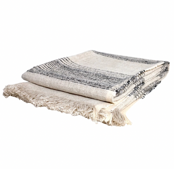 Davis XL Throw, Natural & Grey