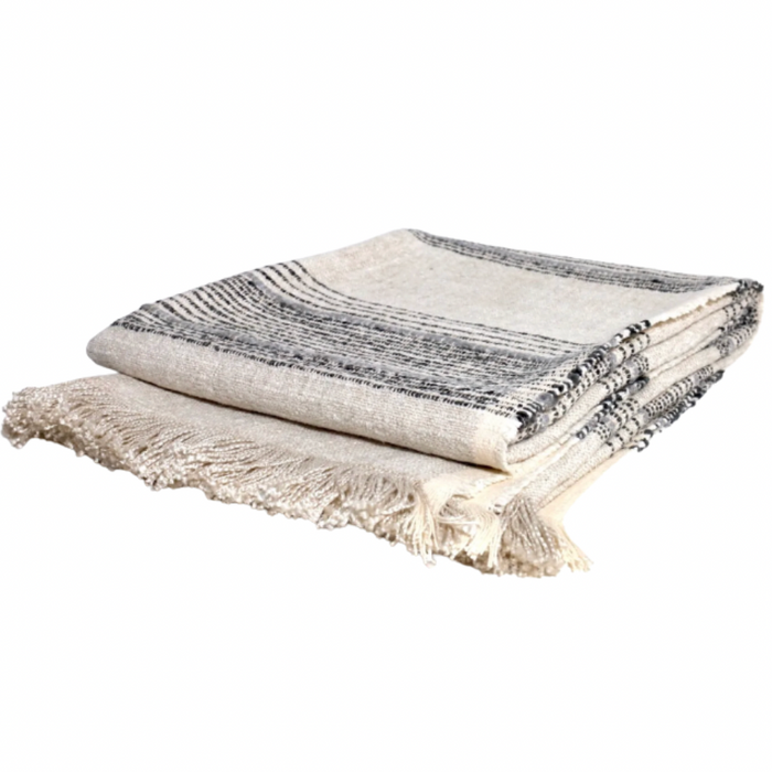 Davis XL Throw, Natural & Grey