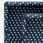 Avanna Tray Blue/ White Faux Wicker- 2 Sizes