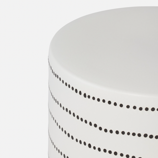 Geoffrey White/ Black Ceramic Stool