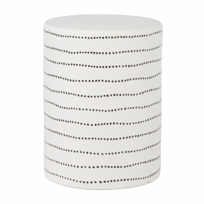 Geoffrey White/ Black Ceramic Stool
