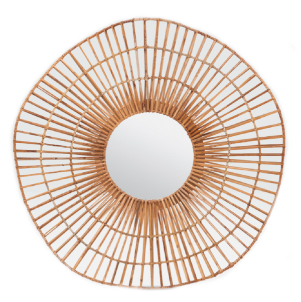 Savannah Mirror - Natural Rattan, 37"