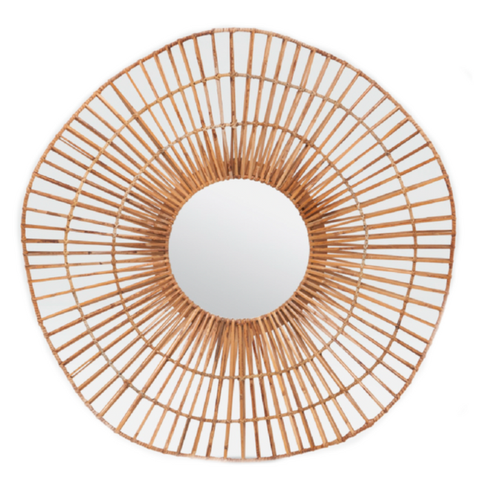Savannah Mirror - Natural Rattan, 37"