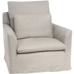 Donato Slipcovered Chair, Logan Oatmeal