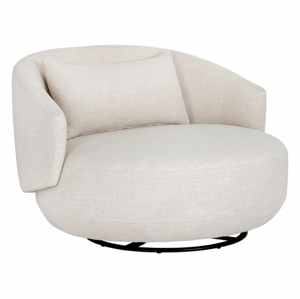 Walsh Swivel Lounge Chair, Effie Linen