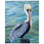Pelican on Rock, 24"W x 30"H