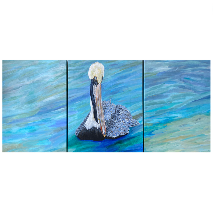 Pelican Triptych, 67"W x 30.5"H
