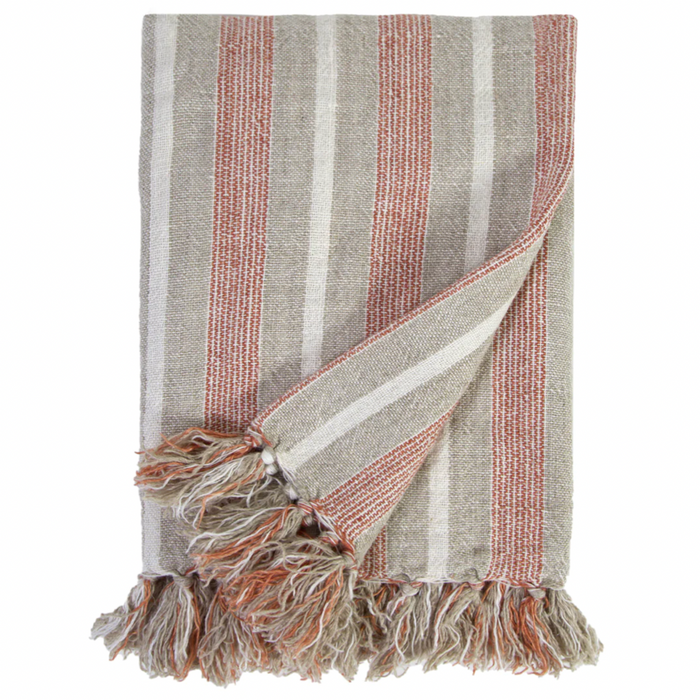 Montecito Oversized Throw, Terra Cotta/ Natural